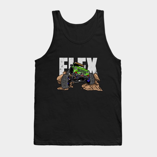 Green Jeep Flex Tank Top by 4x4 Sketch